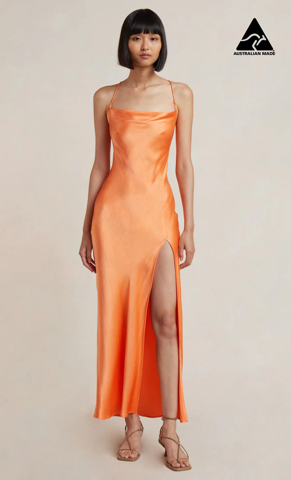 bec and bridge orange silk dress Bec + Bridge Carmela Halter Dress