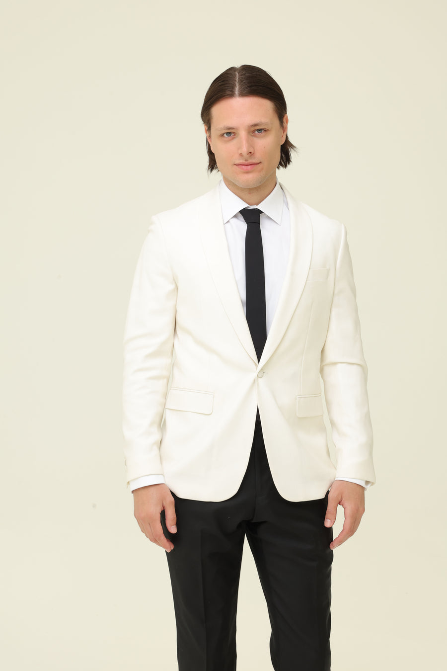 Rent the latest in mens suiting. Cream suit,  australian marino wool