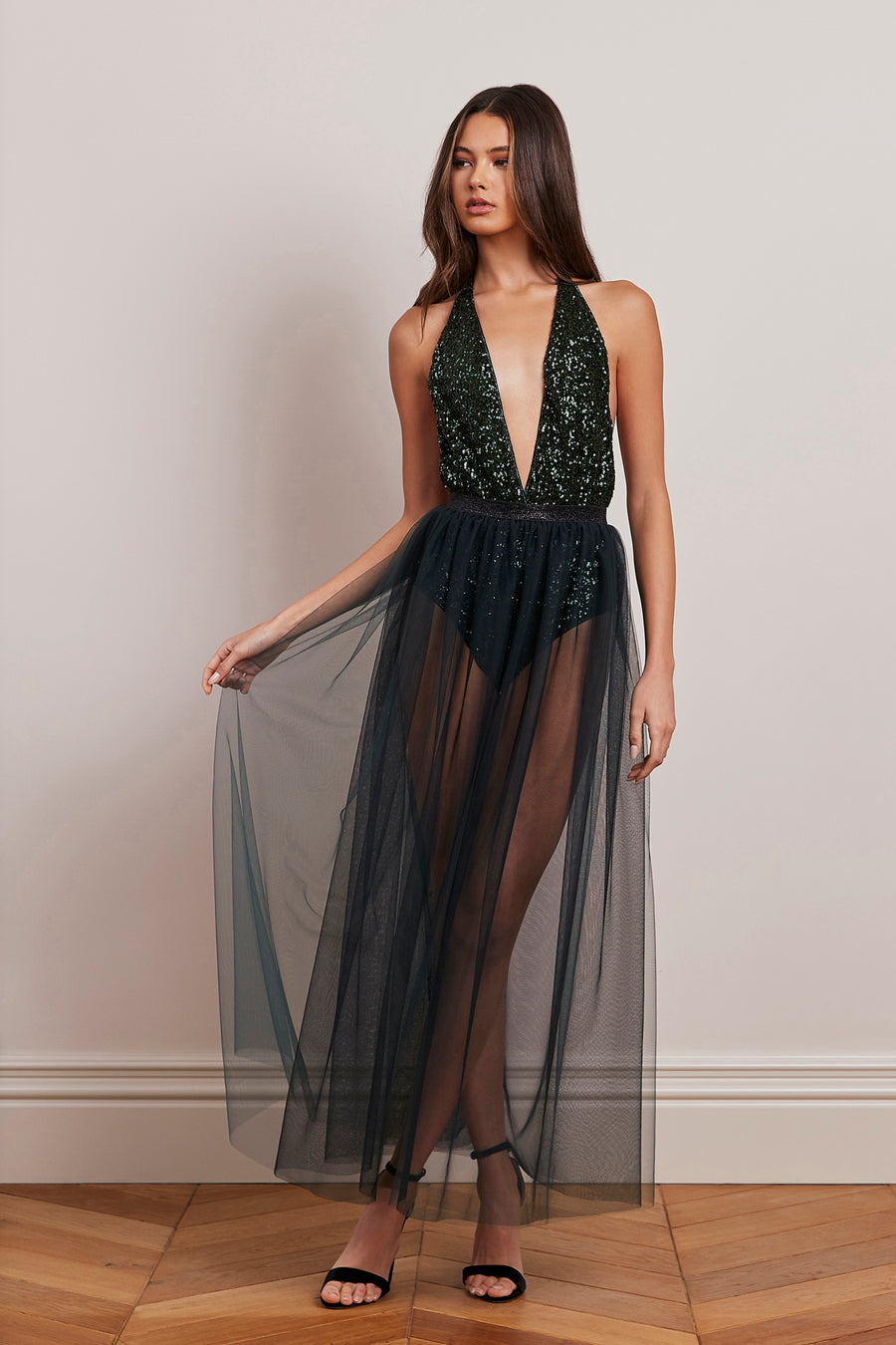 Harper Sequin & Tulle Dress - KLOVIA 