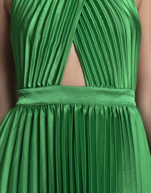 Lidee Bright Green Renaissance Mini Dress - KLOVIA 